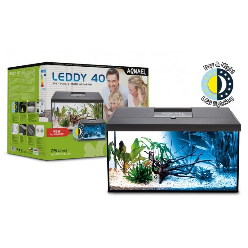 AQUAEL LEDDY 40 Aquarium-Set DAY&NIGHT schwarz
