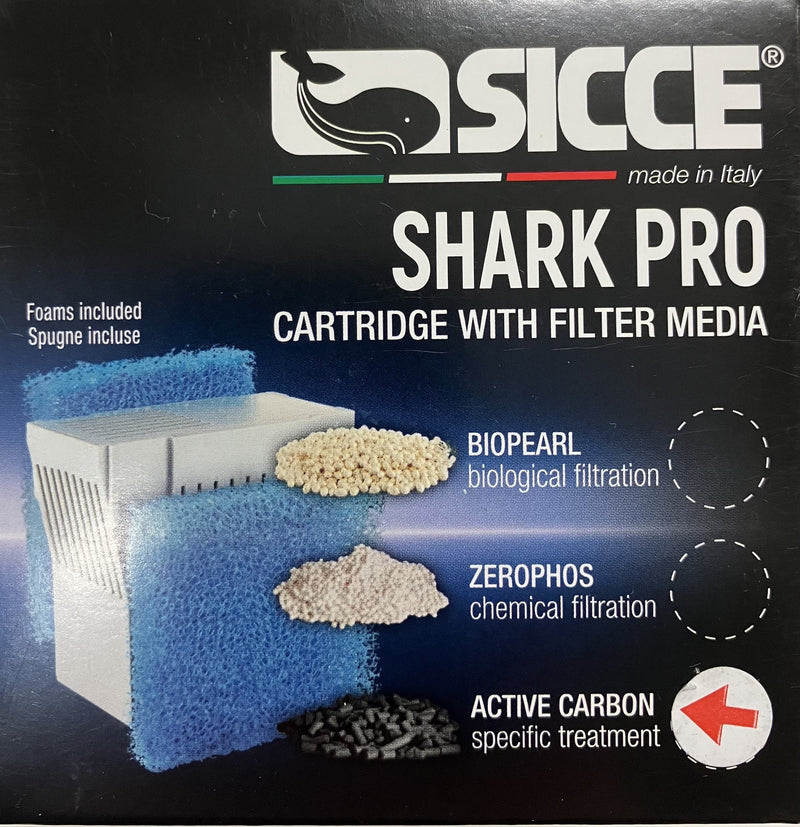 SICCE SHARK PRO Kohlekartusche + Schwamm