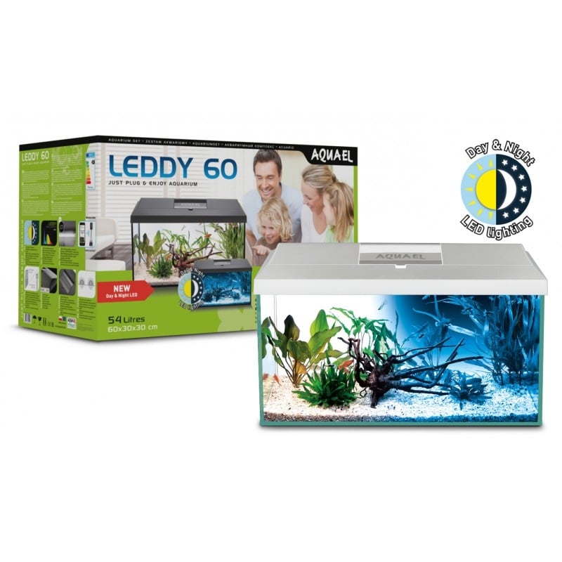 AQUAEL LEDDY 60 Aquarium-Set DAY&amp;NIGHT weiß