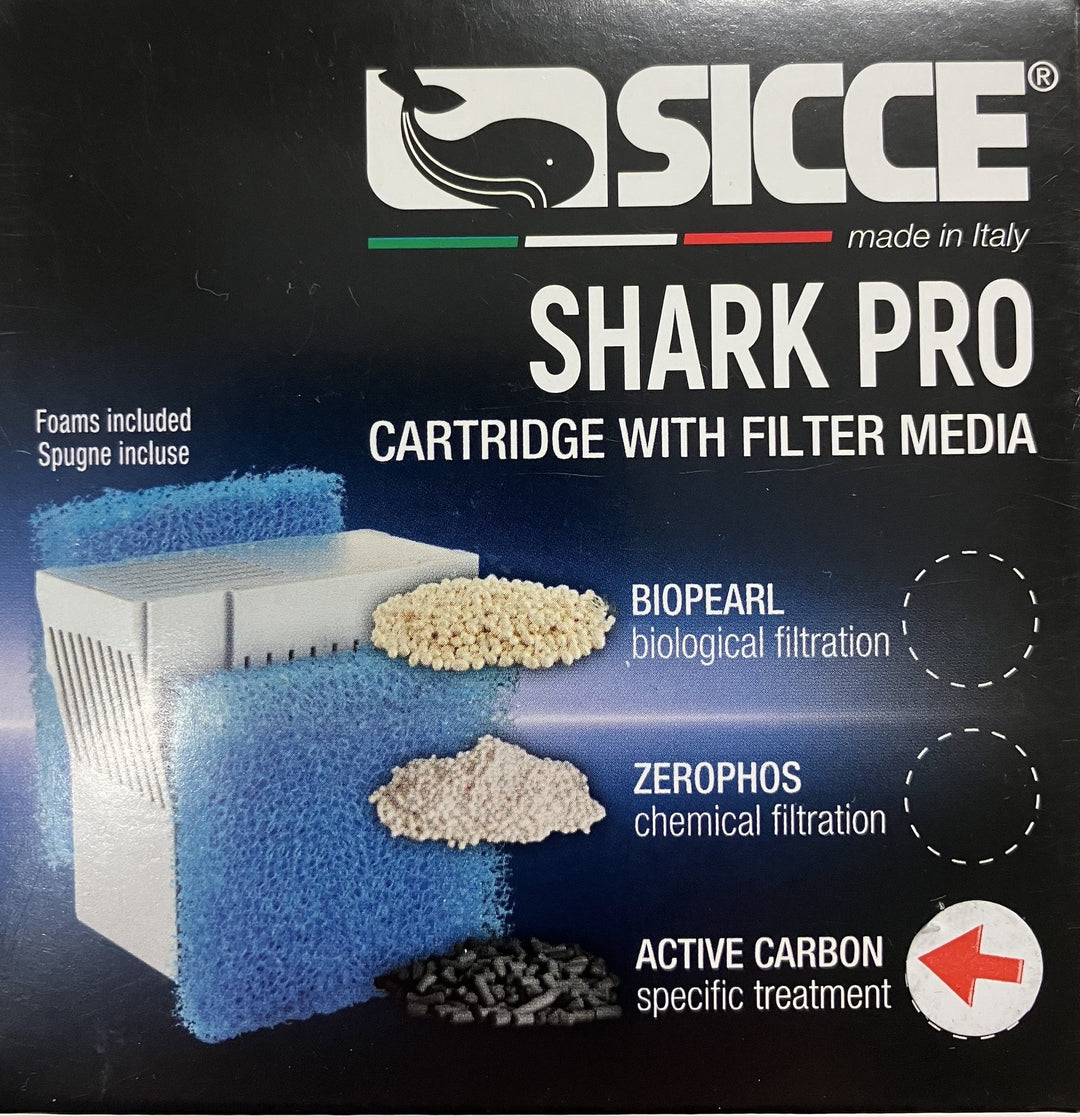SICCE SHARK PRO Kohlekartusche + Schwamm