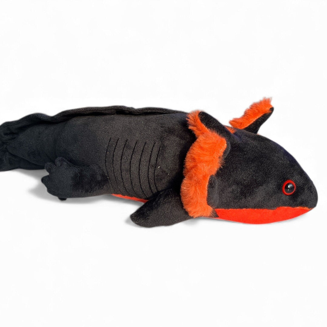 Plüsch Axolotl Schwarz/Rot