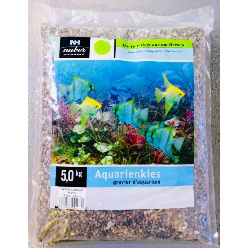 Nuber Aquarienkies Natur Braun 2-4mm 5kg
